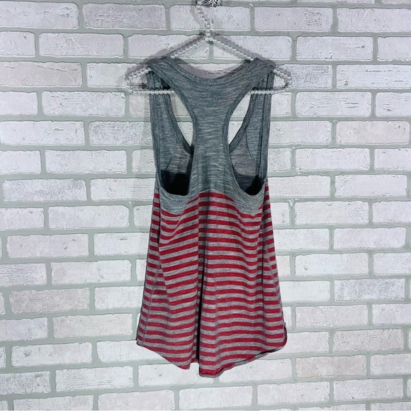 Rag & Bone Knit Raglan Racerback Gray and Orange Striped Tank Top Size S - Picture 6 of 9